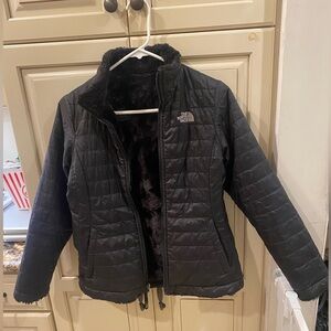 Black North Face girls reversible jacket